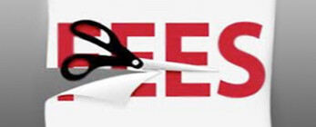 Fees cut by a pair of scissors Fees cut by a pair of scissors