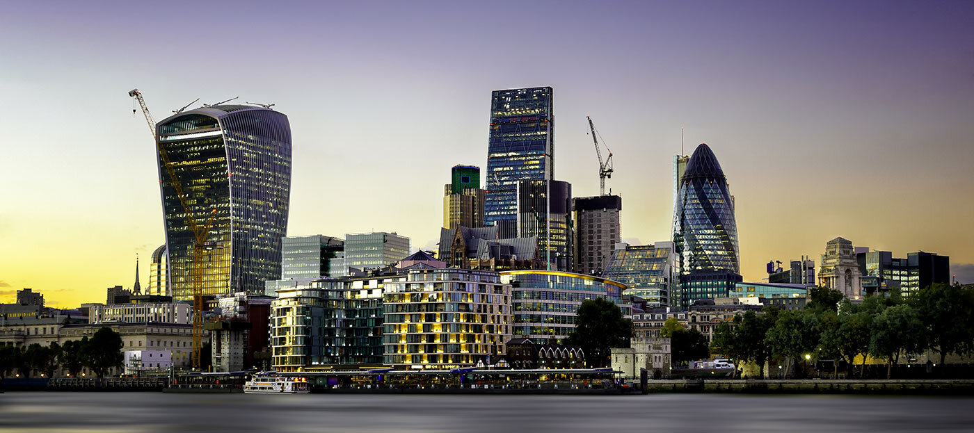 The bank district of central London, UK The bank district of central London, UK